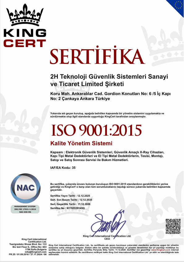 ISO 9001:2015 Sertifikası (TR)